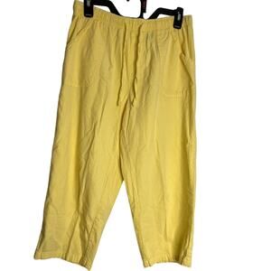 Basic Editions Vintage Size Sm Capri Length Pants Yellow Pull On